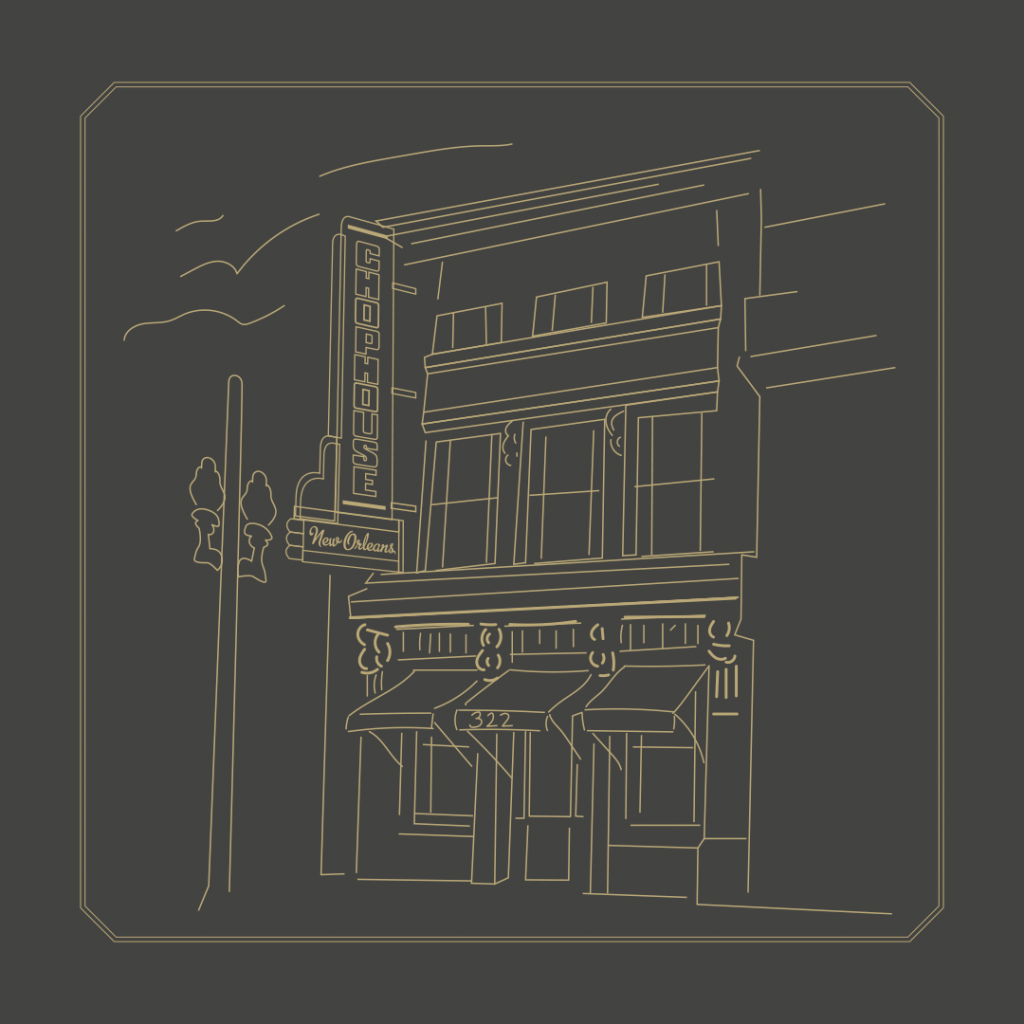Line drawing of Chophouse New Orleans building