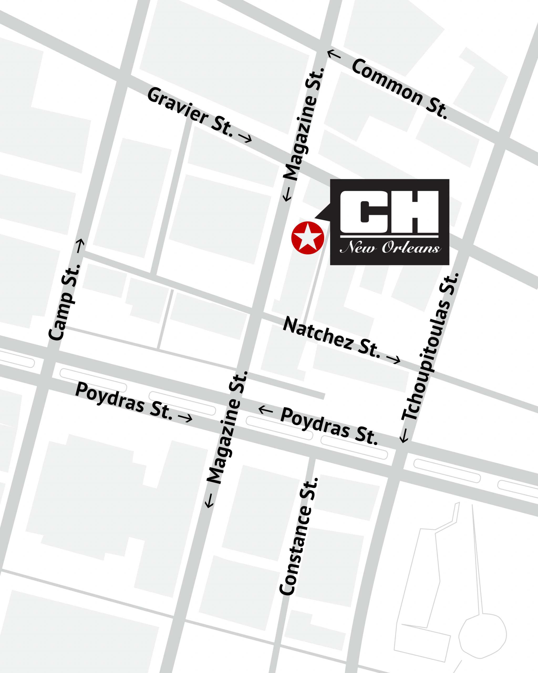 Map to Chophouse New Orleans